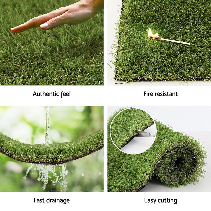 Prime Turf Artificial Grass 35mm 1mx10m Synthetic Fake Lawn Turf Plastic Plant 4-coloured