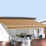 Instahut Retractable Folding Arm Awning Manual Sunshade 2.5Mx2M Beige