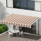 Instahut Retractable Folding Arm Awning Manual Sunshade 3Mx2.5M Beige Brown