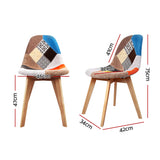 Artiss Dining Chairs Set of 2 Fabric Retro Replica DSW