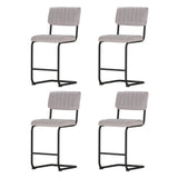 Artiss 4x Bar Stools Velvet Chairs Grey