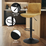 Artiss 2x Bar Stools Kitchen Swivel Bar Stool Gas Lift Chairs Barstools Brown