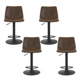 Artiss 4x Bar Stools Vintage Leather Swivel Gas Lift Brown