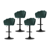 Artiss 4x Bar Stools Gas Lift Velvet Green