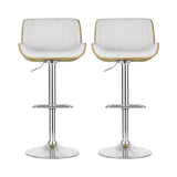 Artiss 2x Bar Stools Adjustable Leather Chairs