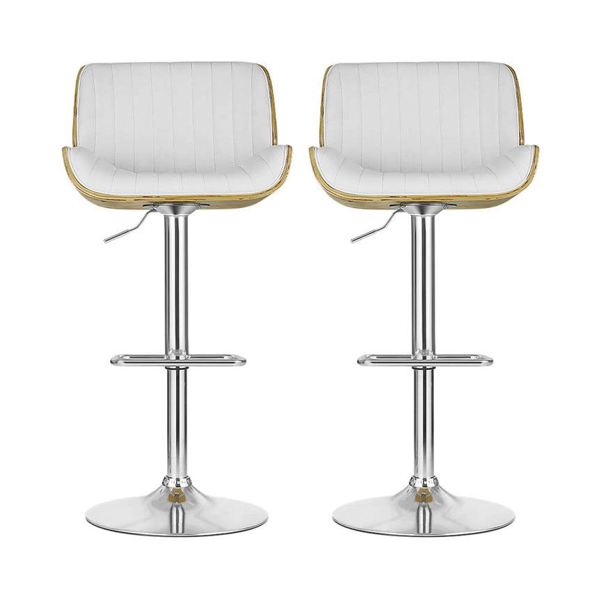 Artiss 2x Bar Stools Adjustable Leather Chairs