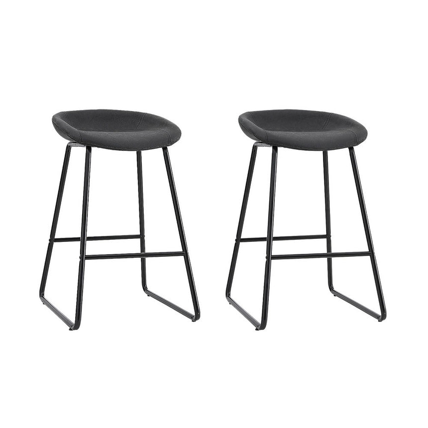 Artiss 2x Bar Stools Kitchen Dining Chairs Counter Stool PU Leather Metal