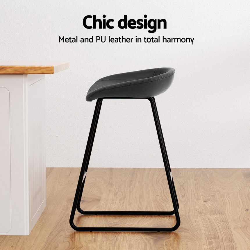 Artiss 4x Bar Stools Kitchen Dining Chairs Counter Stool PU Leather Metal