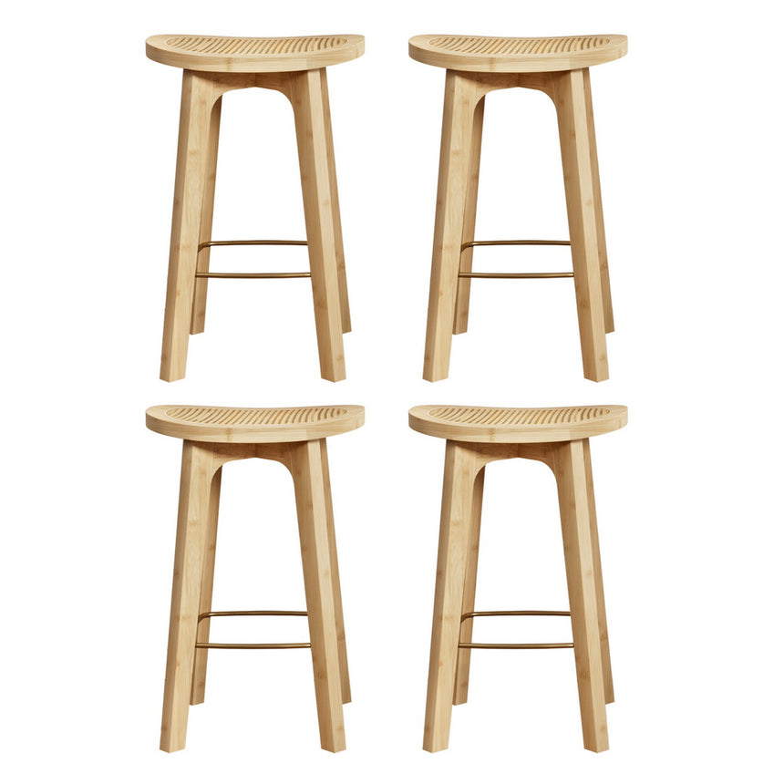 Artiss 4x Bar Stools Bamboo Rattan Stool Counter Chair Kitchen Barstools