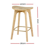 Artiss 4x Bar Stools Bamboo Rattan Stool Counter Chair Kitchen Barstools