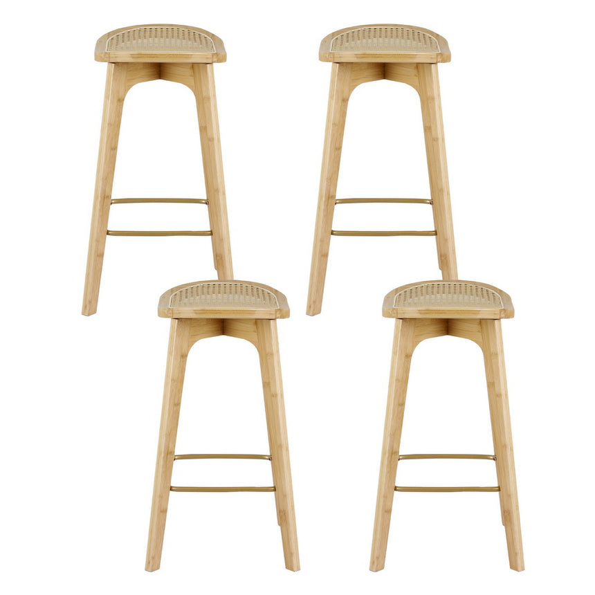 Artiss 4x Bar Stools Bamboo Rattan Stool Counter Chair Kitchen Barstools