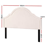 Artiss Bed Frame Bed Head Headboard King Velvet IRIS Beige