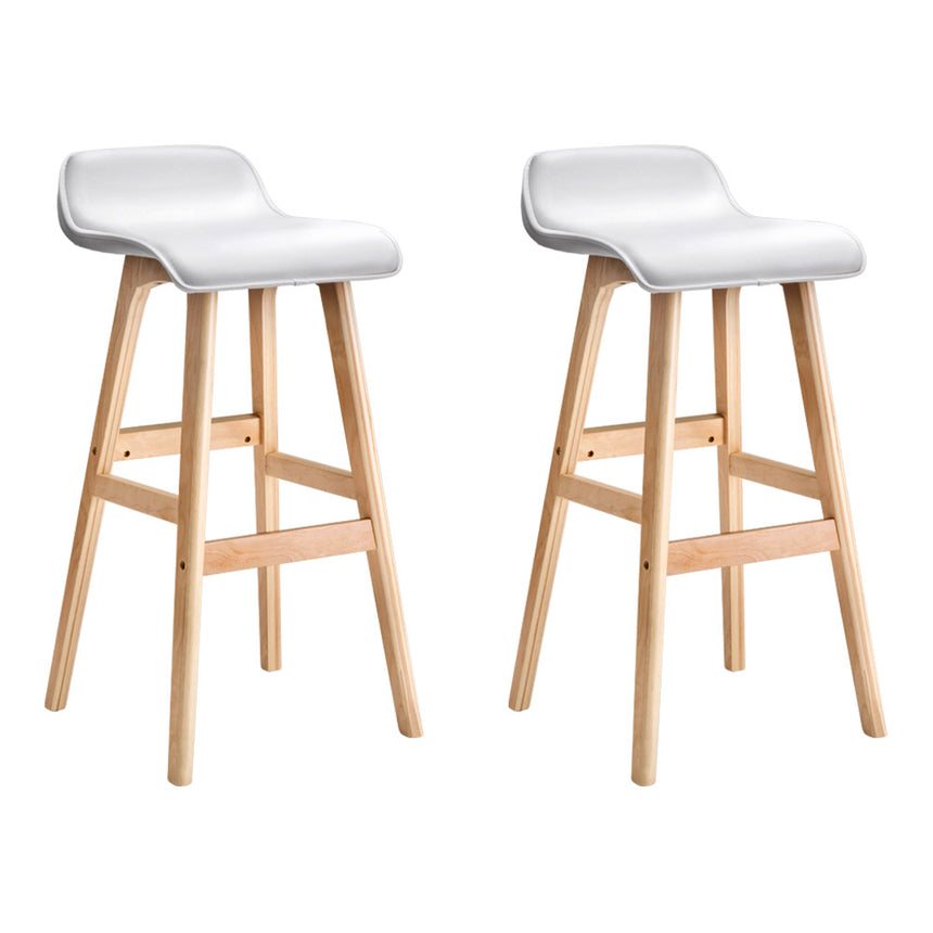 Artiss 2x Bar Stools Wooden Stool White