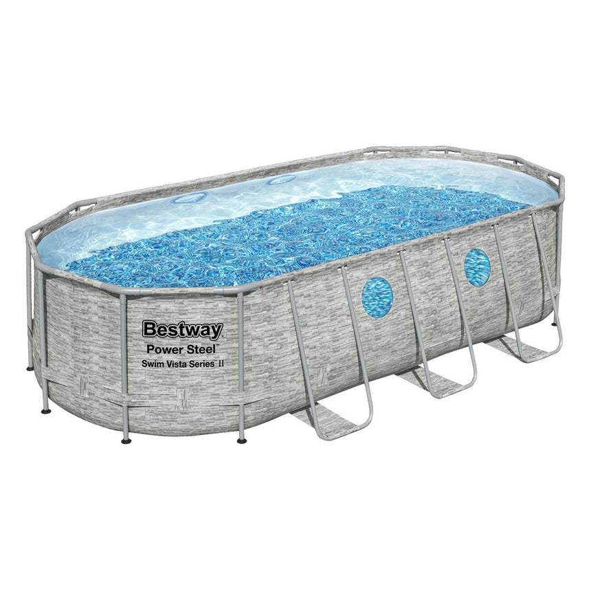 Bestway Swimming Pool 549x274x122cm Steel Frame Above Ground Pools Filter Pump Ladder 13430L