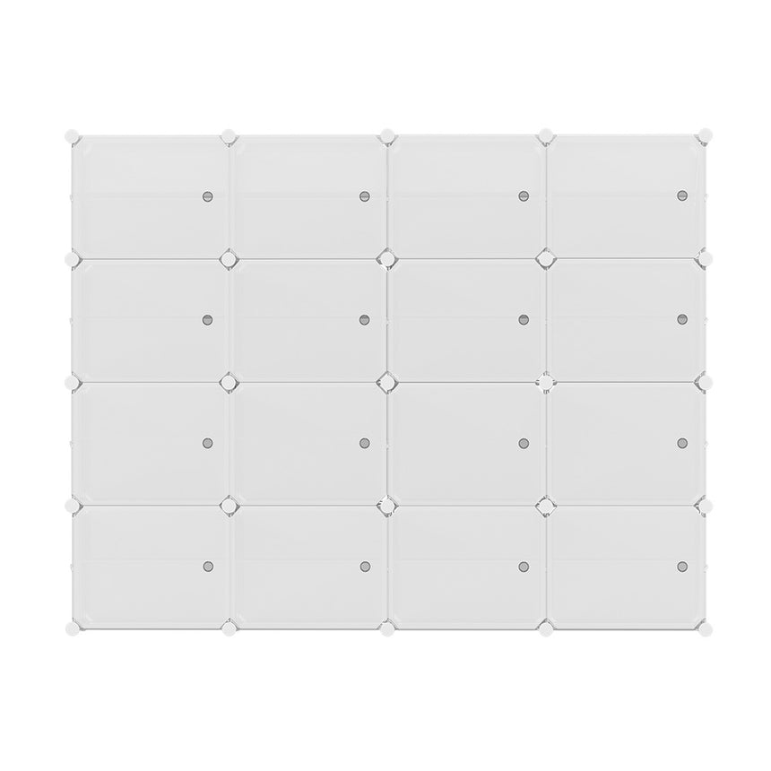 Artiss Shoe Box Rack DIY 16 Storage Cube Stackable White