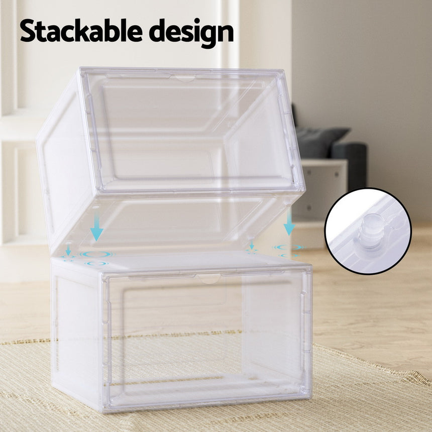 Artiss Shoe Box Rack DIY Set of 2 Stackable Magnetic Door