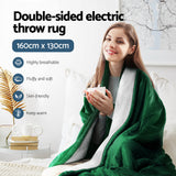 Giselle Electric Throw Rug Heated Blanket Double Sided Green