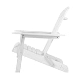 Gardeon 3PC Adirondack Outdoor Table and Chairs Wooden Foldable Beach Chair White