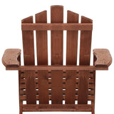 Gardeon 3PC Adirondack Outdoor Table and Chairs Wooden Beach Chair Brown