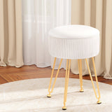 Artiss Ottoman Storage Foot Stool Velvet Round White