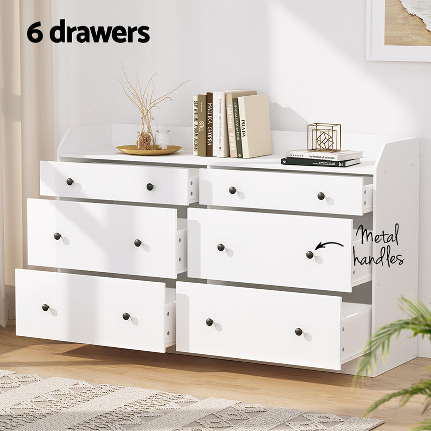 Artiss 6 Chest of Drawers - PETE White