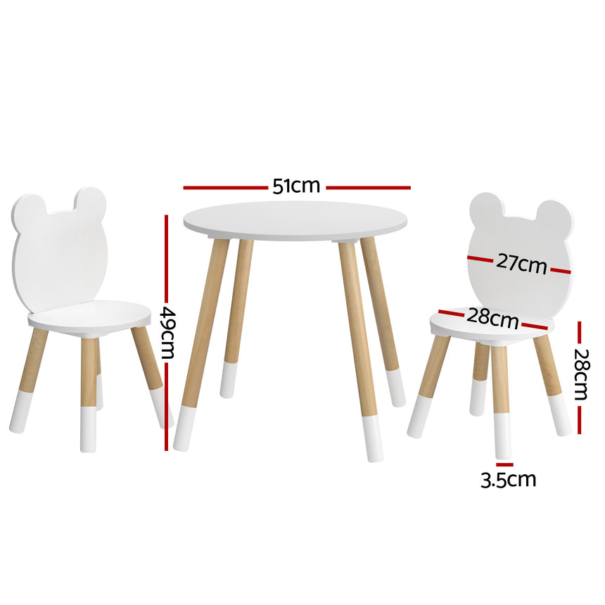 Keezi 3 Piece Kids Table and Chairs Set Activity Playing Study Children Desk