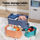 Keezi 3PCS Toy Storage Box Cute Car Toy Container Kids Toys Organiser Snack Boxes