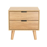 Artiss Bedside Table 2 Drawers - Pine