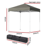 Instahut Gazebo 2x2m Outdoor Patio Garden Marquee Shade Grey