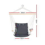 Gardeon Hammock Chair Hanging with Armrest Camping Hammocks Grey