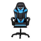 Artiss 6 Point Massage Gaming Office Chair 7 LED Footrest Cyan Blue