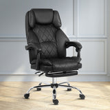 Artiss Executive Office Chair Leather Footrest Black