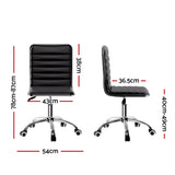 Artiss Office Chair Conference Chairs PU Leather Low Back Black