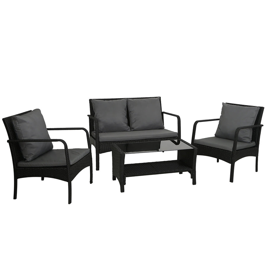 Gardeon Outdoor Sofa Set Lounge Setting Wicker Table and Chairs Garden Patio Furniture