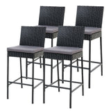 Gardeon 4-Piece Outdoor Bar Stools Dining Chair Bar Stools Rattan Furniture