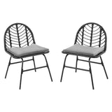 Gardeon 2x Outdoor Chairs Dining Chair Lounge Wicker Patio Furniture Black