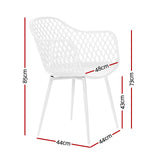 Gardeon 4PC Outdoor Dining Chairs PP Lounge Chair Patio Furniture Garden White