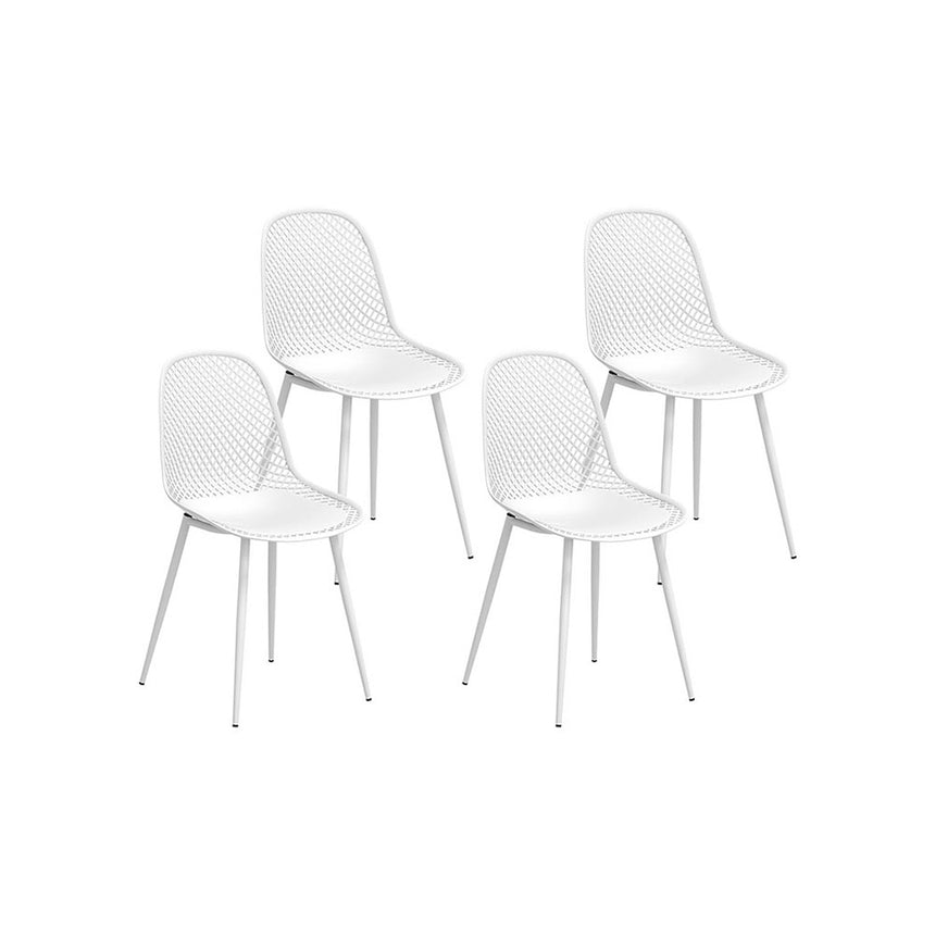 Gardeon 4PC Outdoor Dining Chairs PP Lounge Chair Patio Garden Furniture White