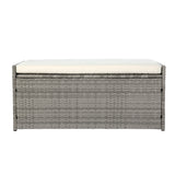 Gardeon Outdoor Storage Bench Box Wicker Garden Sheds Tools Cushion Patio Furniture Grey