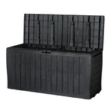 Gardeon Outdoor Storage Box 220L Lockable Organiser Garden Deck Toy Shed Tool Black