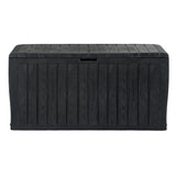 Gardeon Outdoor Storage Box 220L Lockable Organiser Garden Deck Toy Shed Tool Black