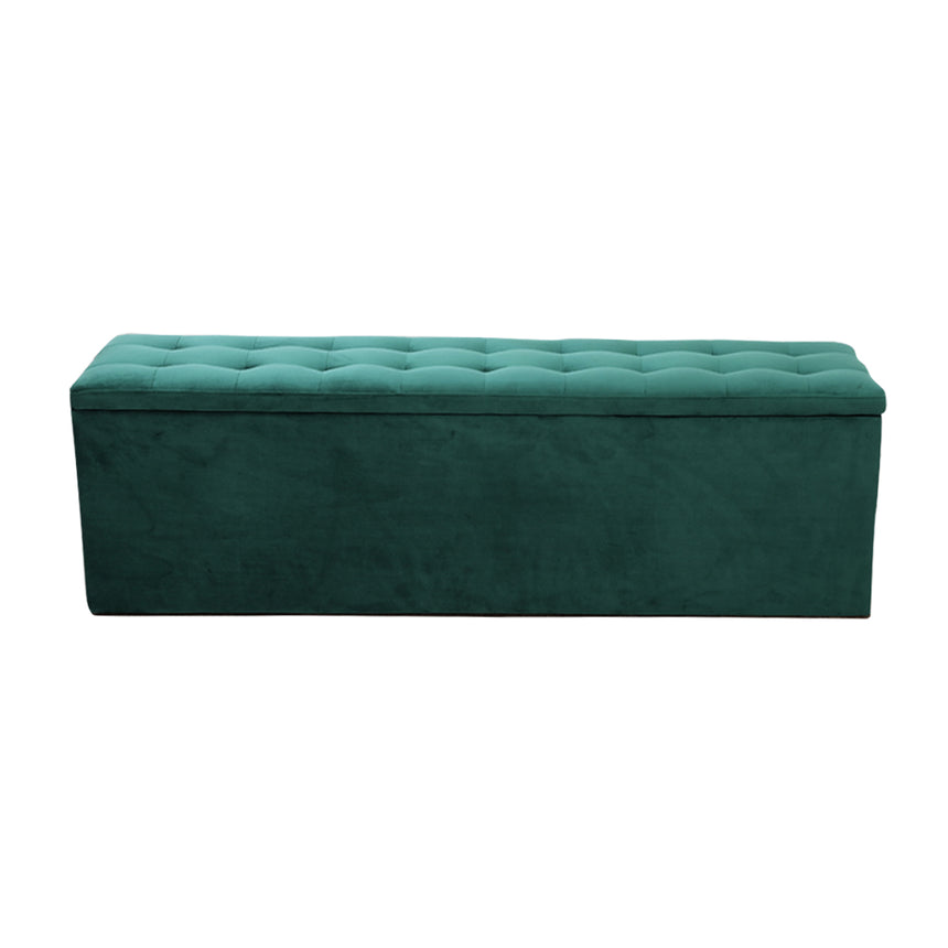 Artiss Storage Ottoman Blanket Box 140cm Velvet Green