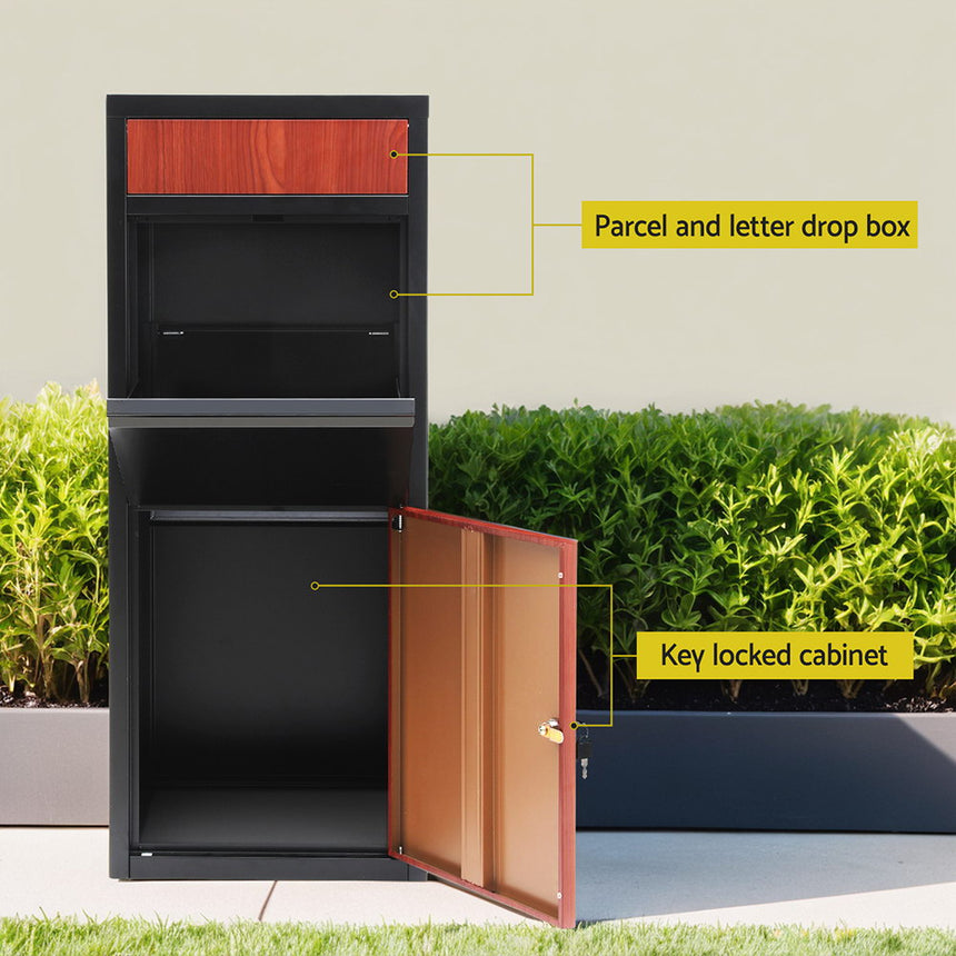 Gardeon Parcel Letterbox Drop Box Package Black