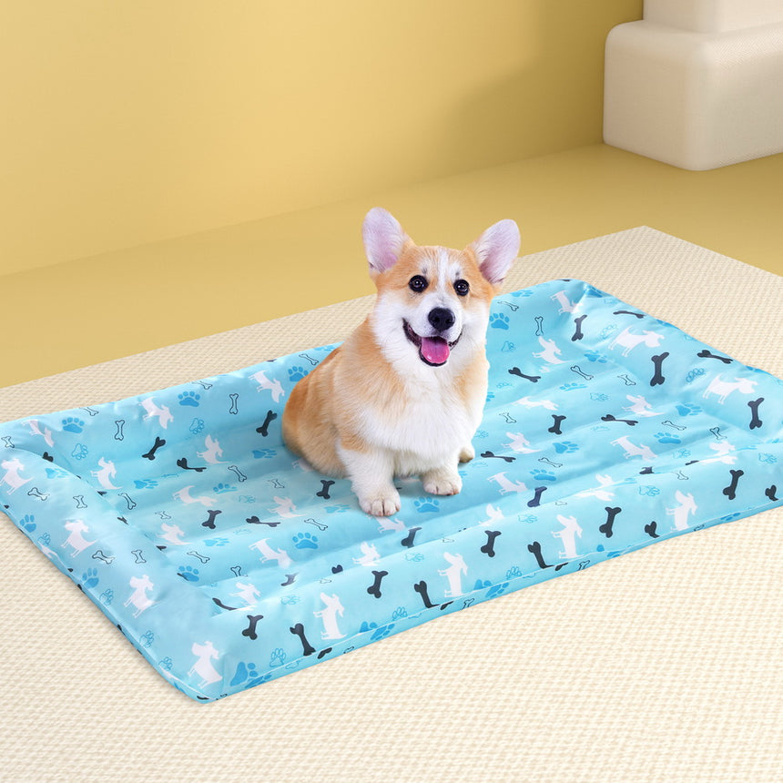 i.Pet Pet Cooling Mat Gel Dog Cat Self-cool Puppy Pad Large Bed Summer Blue