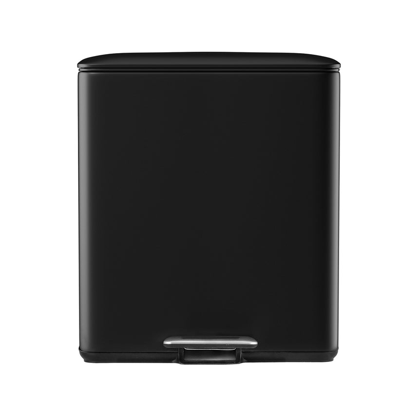 Cefito Pedal Bins Rubbish Bin Dual Compartment Waste Recycle Dustbins 40L Black