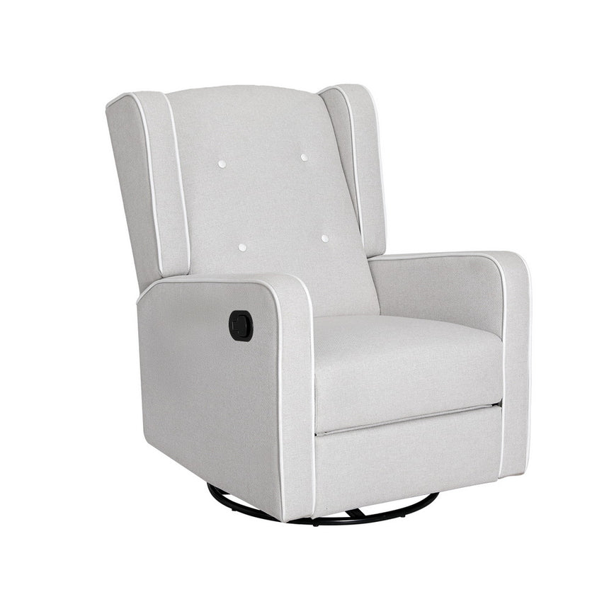 Artiss Recliner Armchair 360� Swivel Grey Fabric