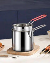 Deep Fryer 304 Stainless Steel Fryer with Frying Basket Auxiliary Food Pot To Deepen Japanese Milk Pot Kitchen Appliance