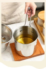 Deep Fryer 304 Stainless Steel Fryer with Frying Basket Auxiliary Food Pot To Deepen Japanese Milk Pot Kitchen Appliance