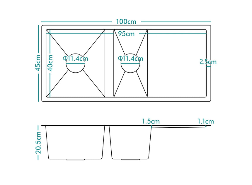 ALFORDSON Kitchen Sink Basin Stainless Steel Top Under Mount Single Double Bowl