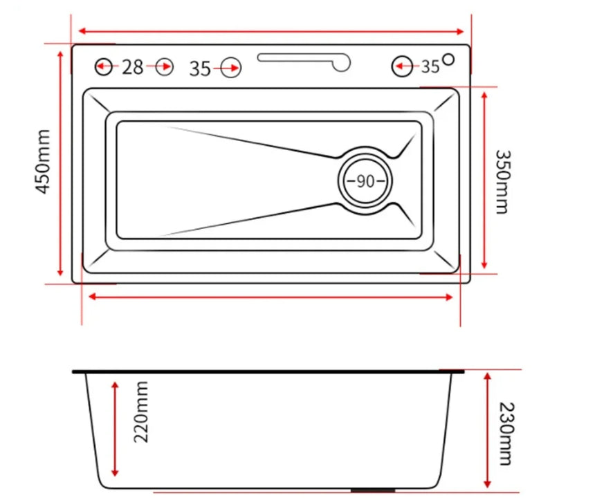 304 stainless steel kitchen sink, single sink kitchen sink, waterfall faucet, manufacturer's lowest price